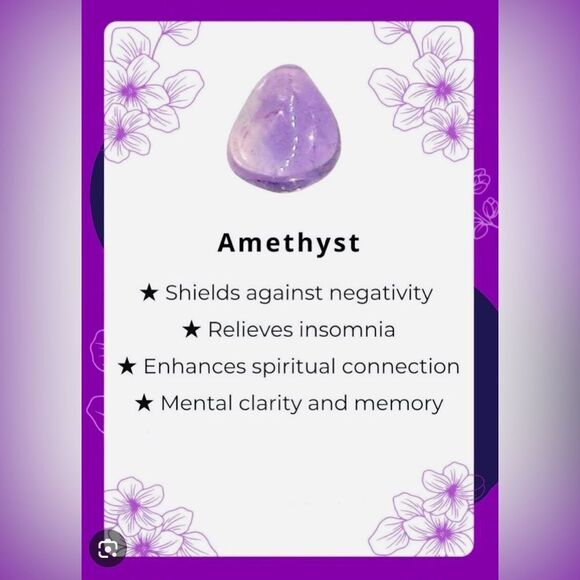 ✨ - ✨ 🆕 ✨ Authentic Tumbled Amethyst Crystal Stone Necklace✨ - Picture 5 of 9